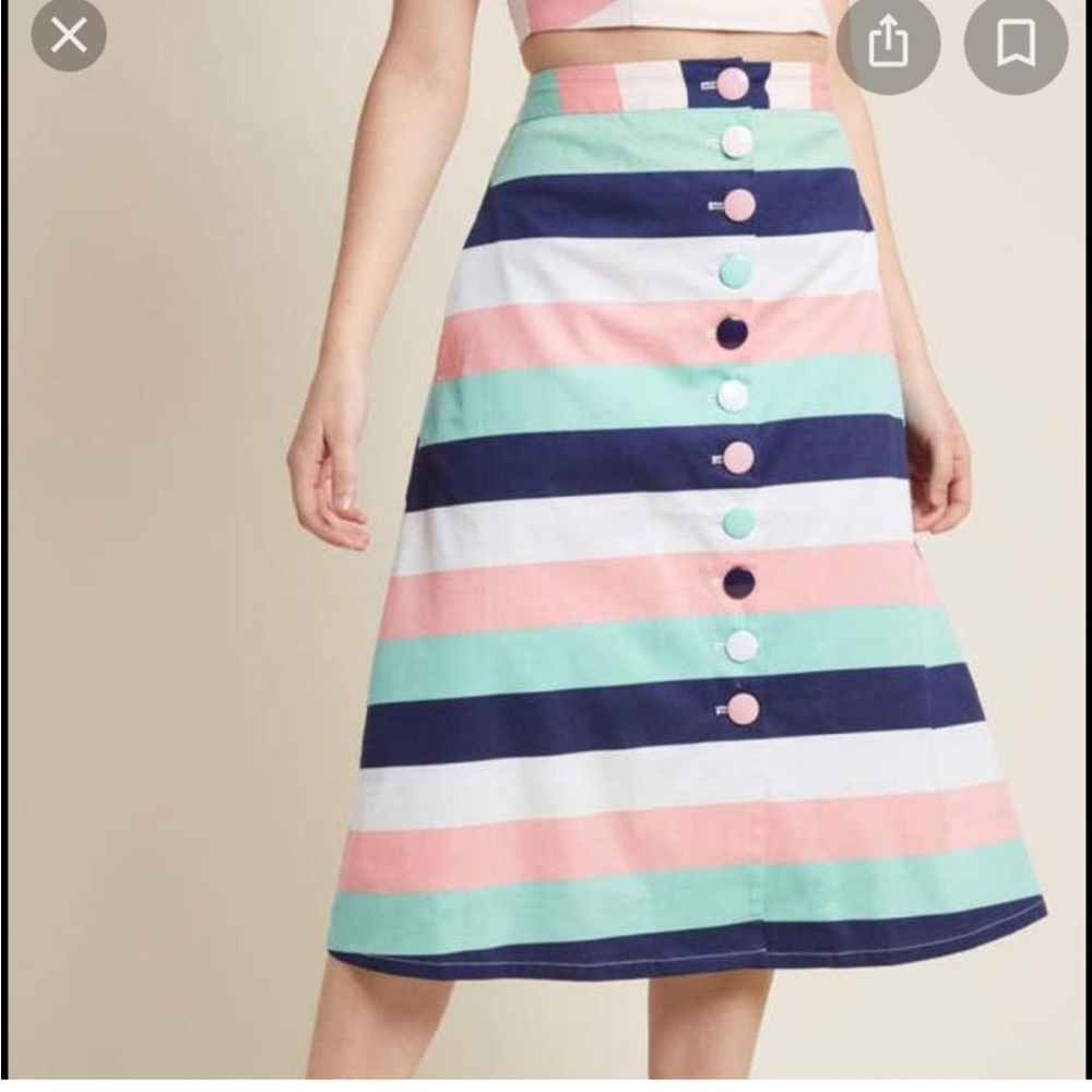 ModCloth X Collectif camilla candy pastel whimsey striped skirt